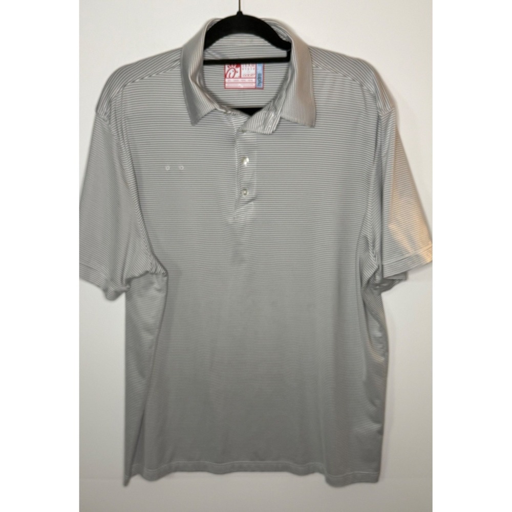 Chick-Fil-A Team Style Hydrochill Men's Large Polo Shirt Gray Stripe Team Member